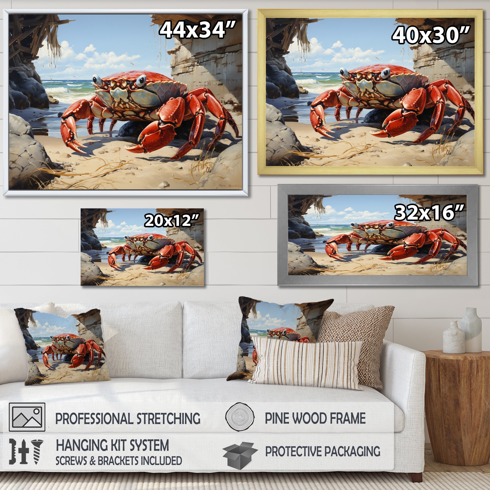 Crabs Corner - Crab Canvas Wall Art