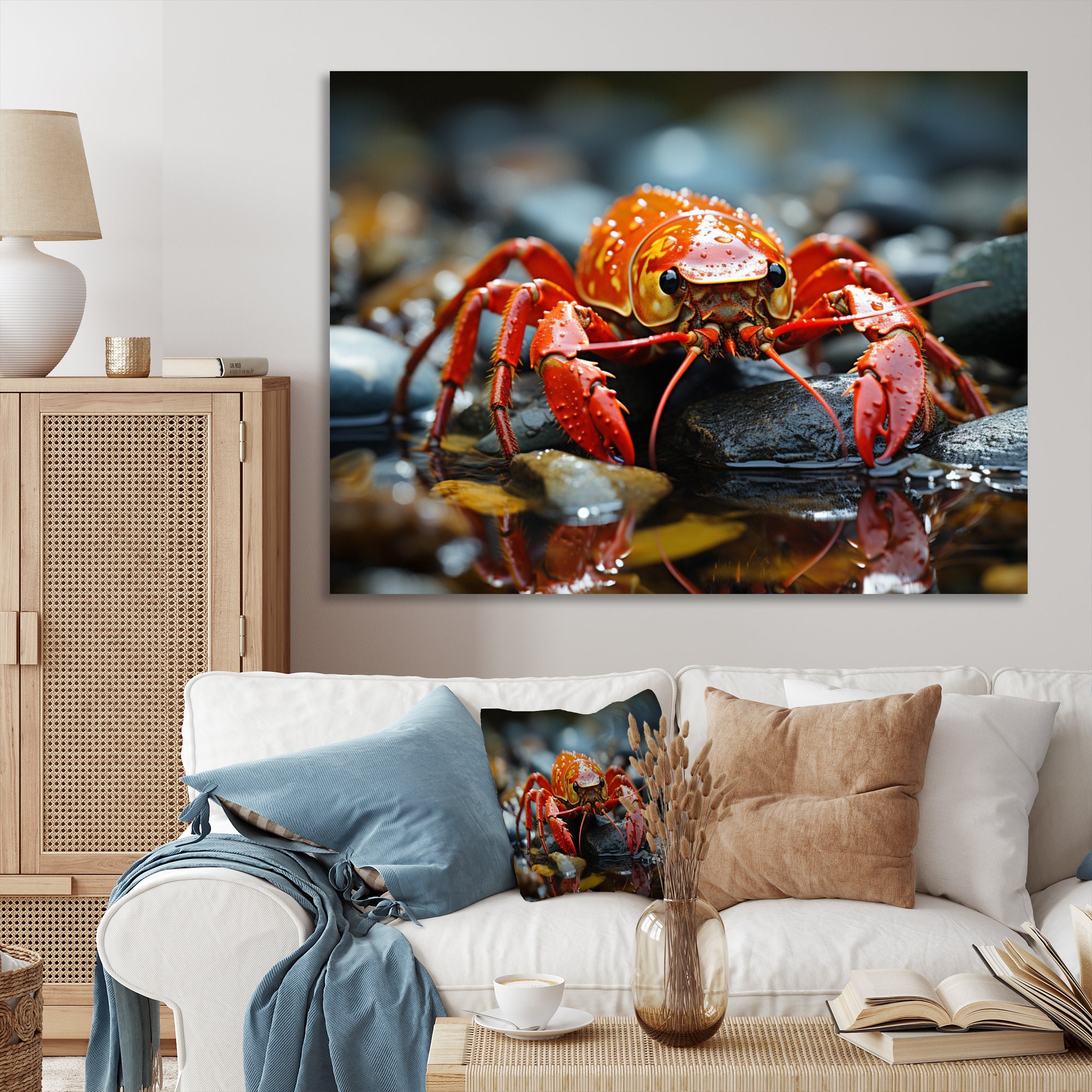 Crayfish River Jewels - Crayfish Large Canvas Wall Art