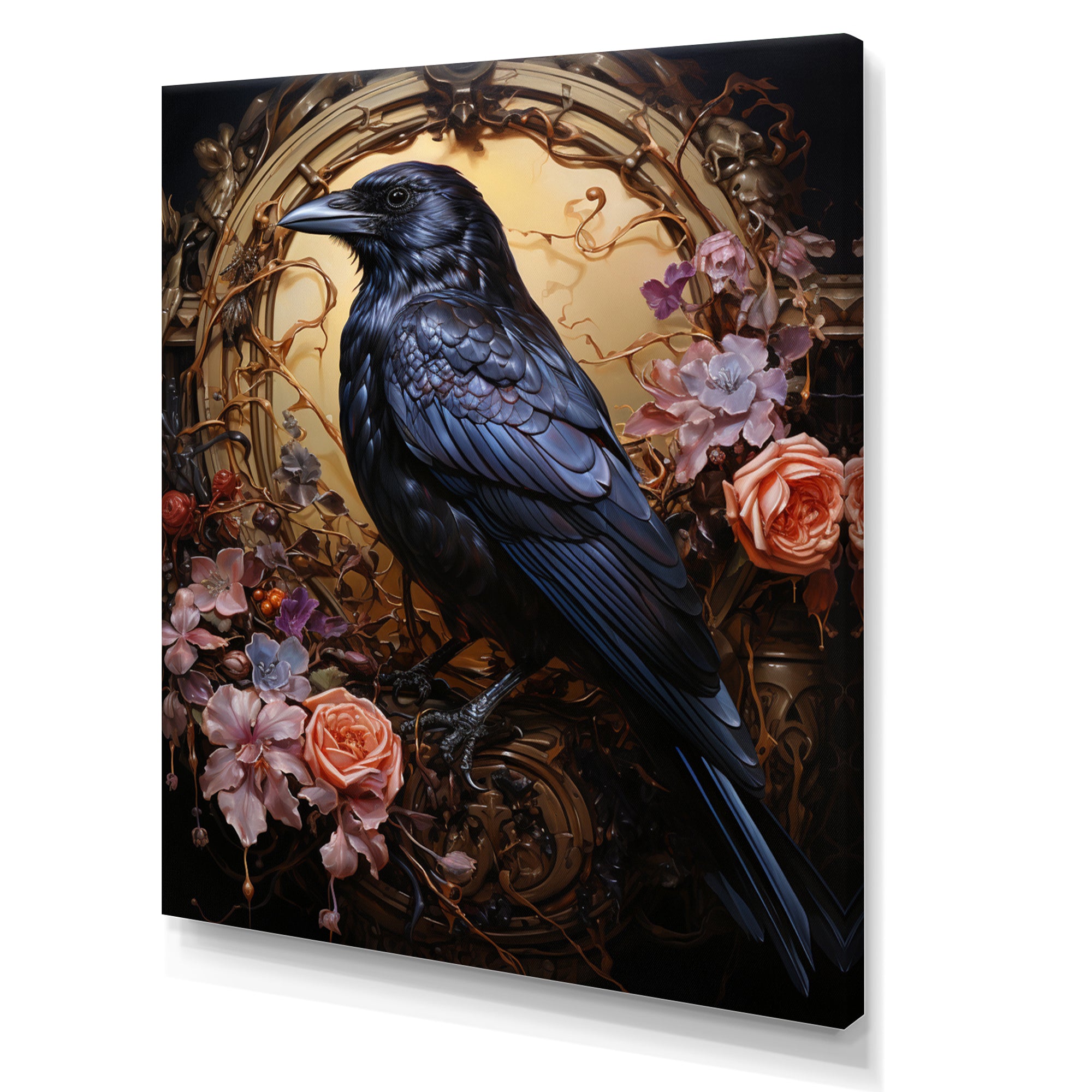 Crow Opulent Oath - Crow Canvas Wall Art