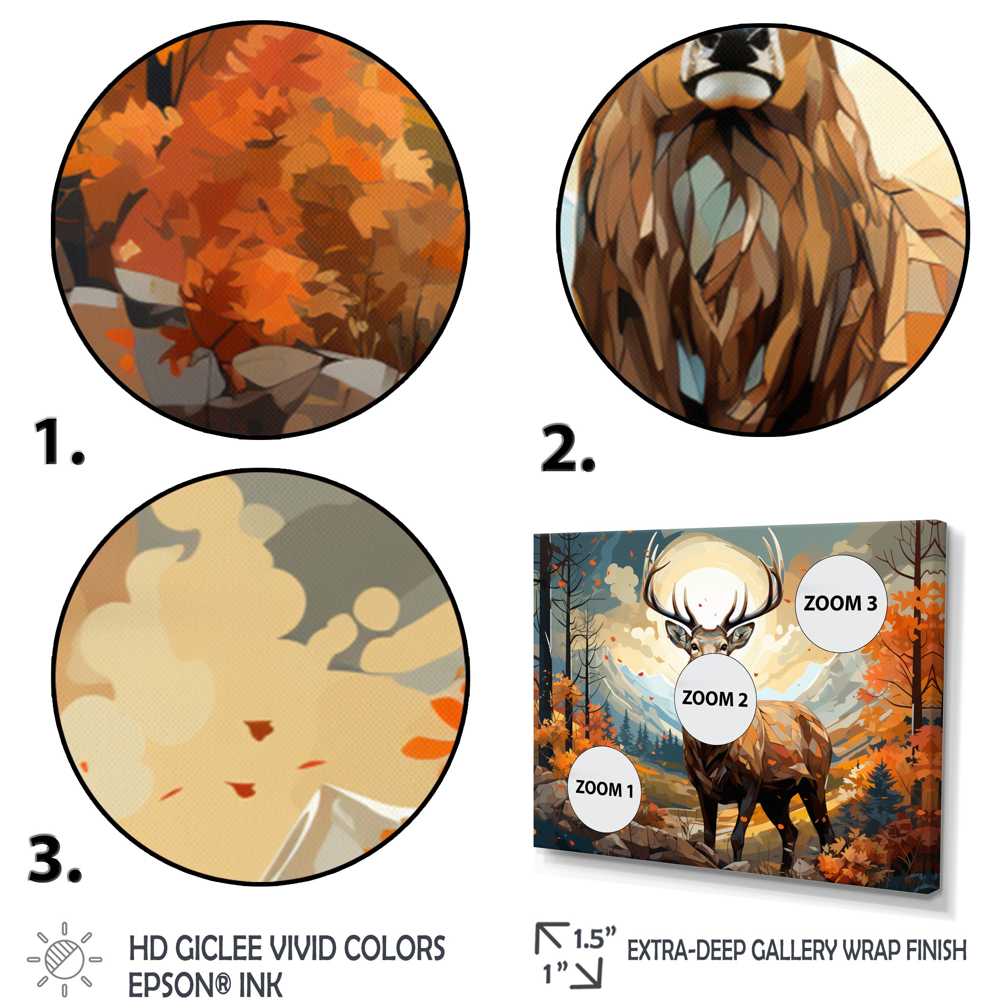 Deer Abstracted Forest - Deer Wall Art Prints