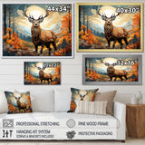 Deer Abstracted Forest - Deer Wall Art Prints