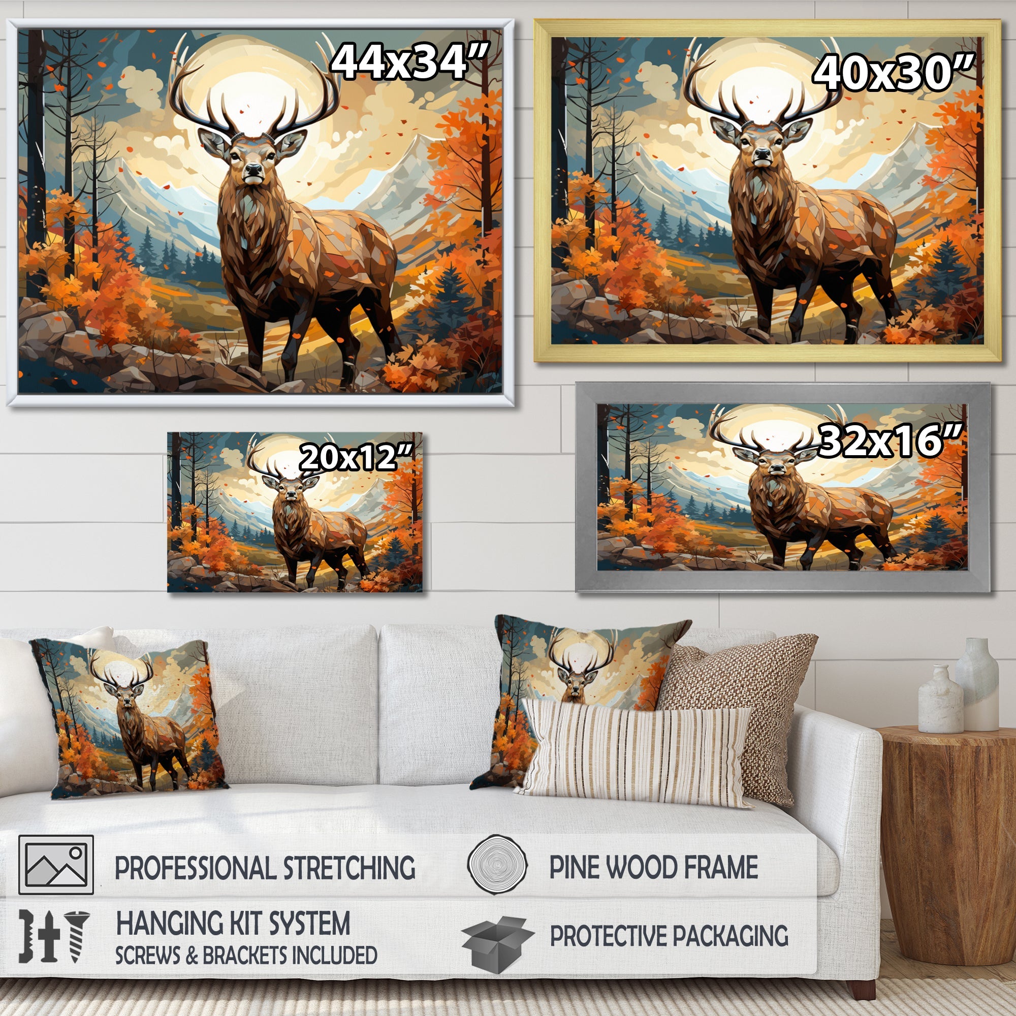 Deer Abstracted Forest - Deer Wall Art Prints