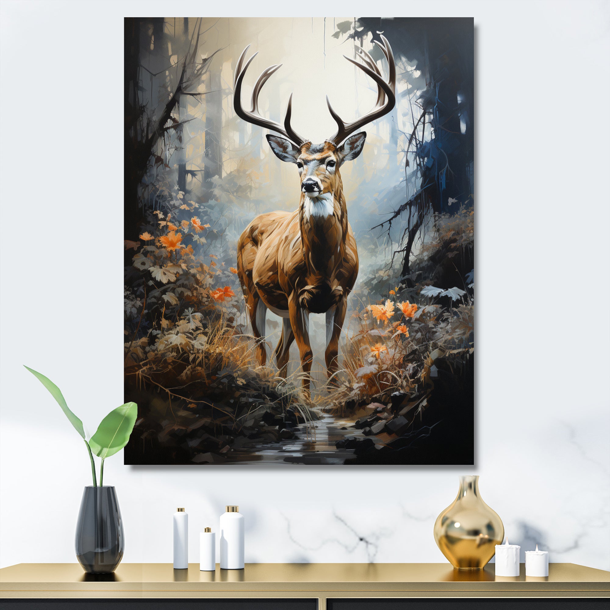Deer Dappled Twilight - Deer Home Decor Art
