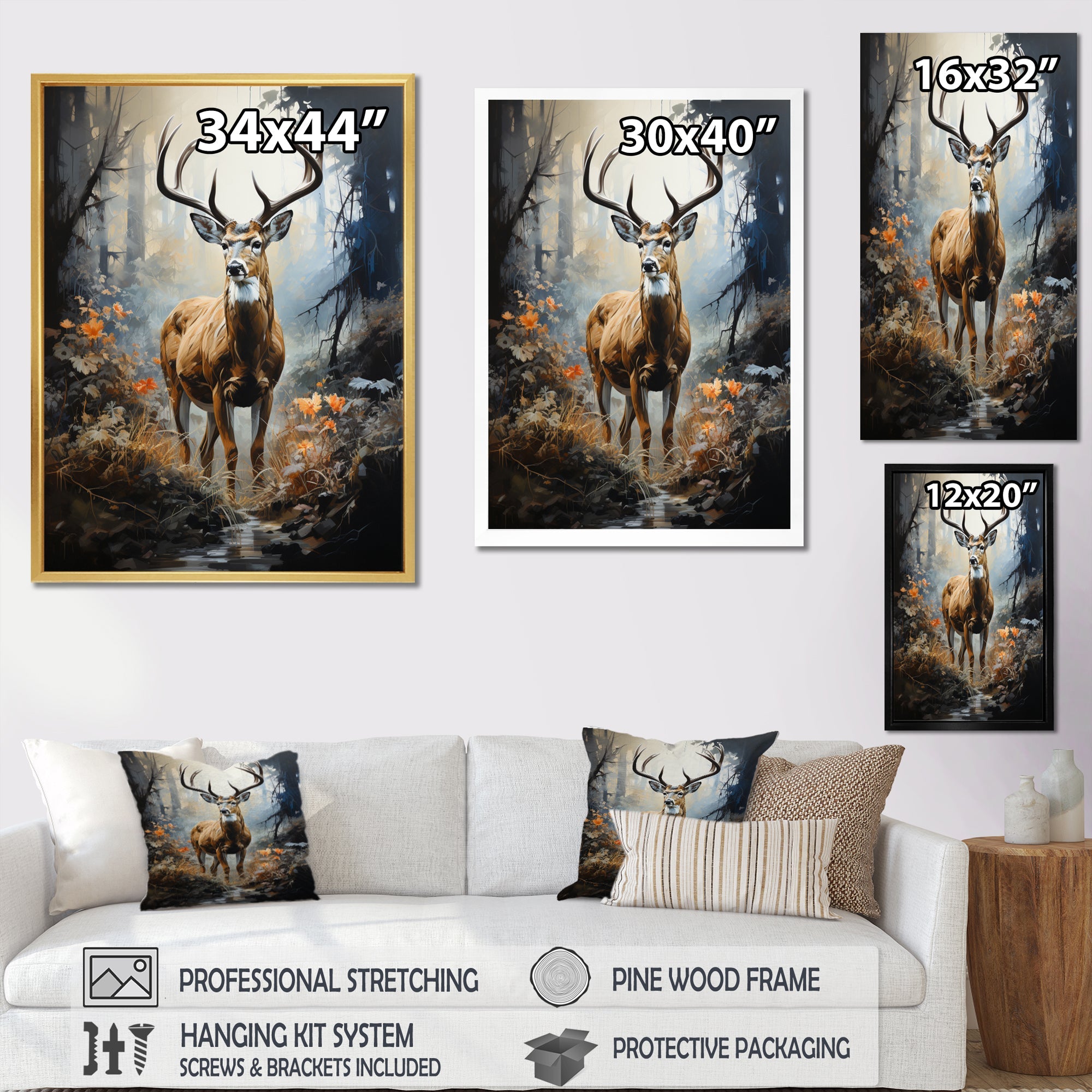 Deer Dappled Twilight - Deer Home Decor Art