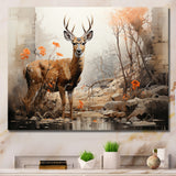 Deer Rustic Elegance - Deer Canvas Wall Art