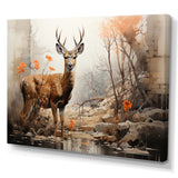 Deer Rustic Elegance - Deer Canvas Wall Art