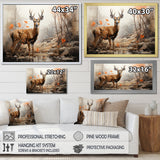 Deer Rustic Elegance - Deer Canvas Wall Art
