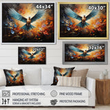 Teal Dove Winged Harmony Collage - Dove Framed Canvas Art