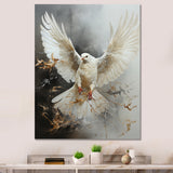 White Dove Winged Messenger - Dove Living Room Wall Art