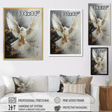 White Dove Winged Messenger - Dove Living Room Wall Art