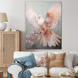 Pink Dove Winged Messenger - Dove Bedroom Wall Art