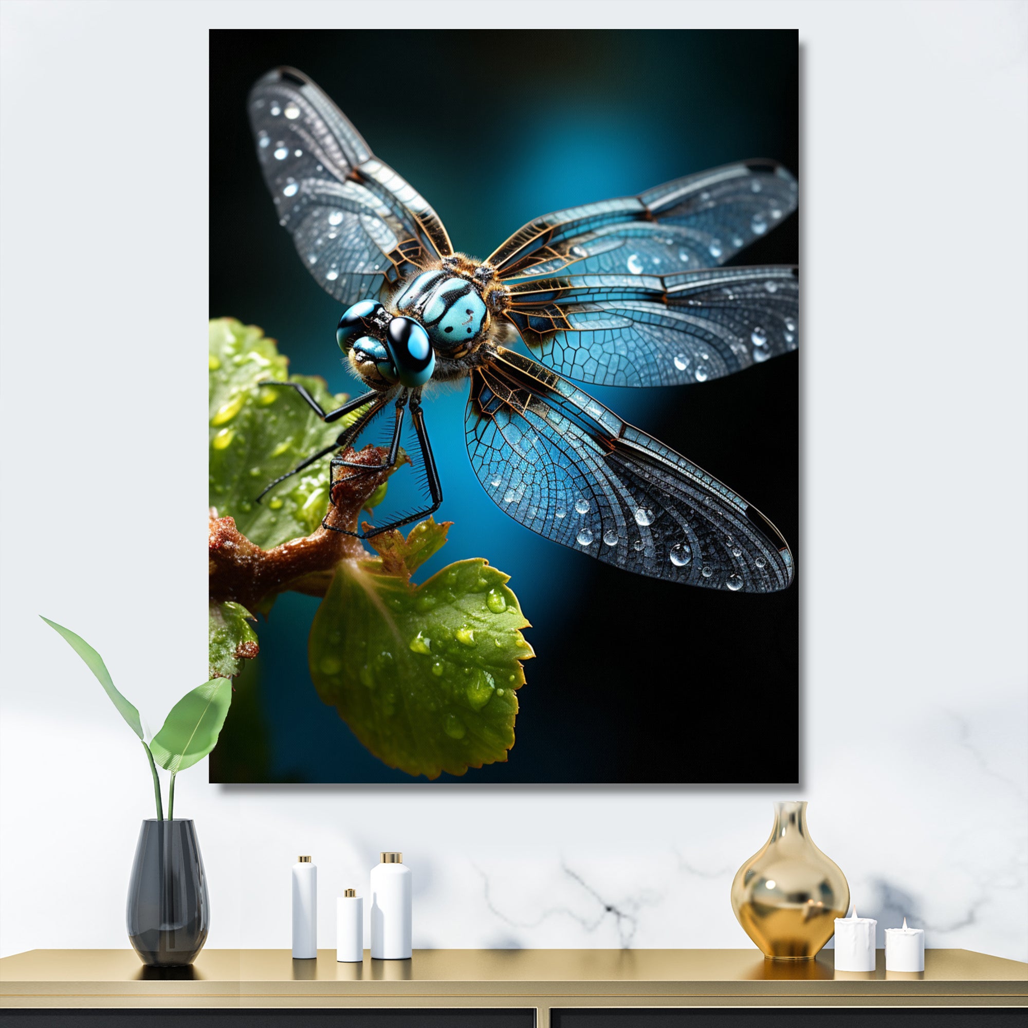 Teal Dragonfly Insects Flight - Dragonfly Wall Decor