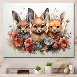 Dry Watercolor Whimsical Animals - Rabbit Living Room Wall Art