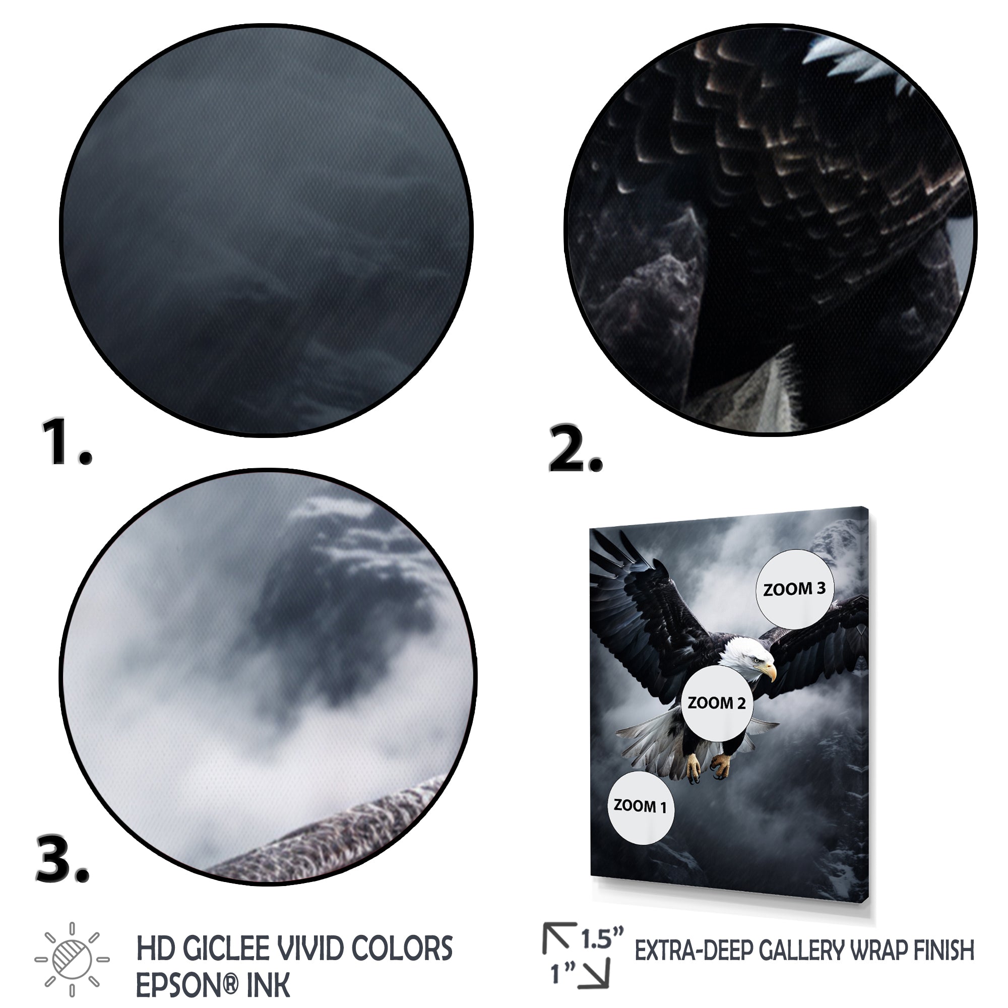 Eagle Graceful Soar Eagle - Eagle Canvas Wall Art