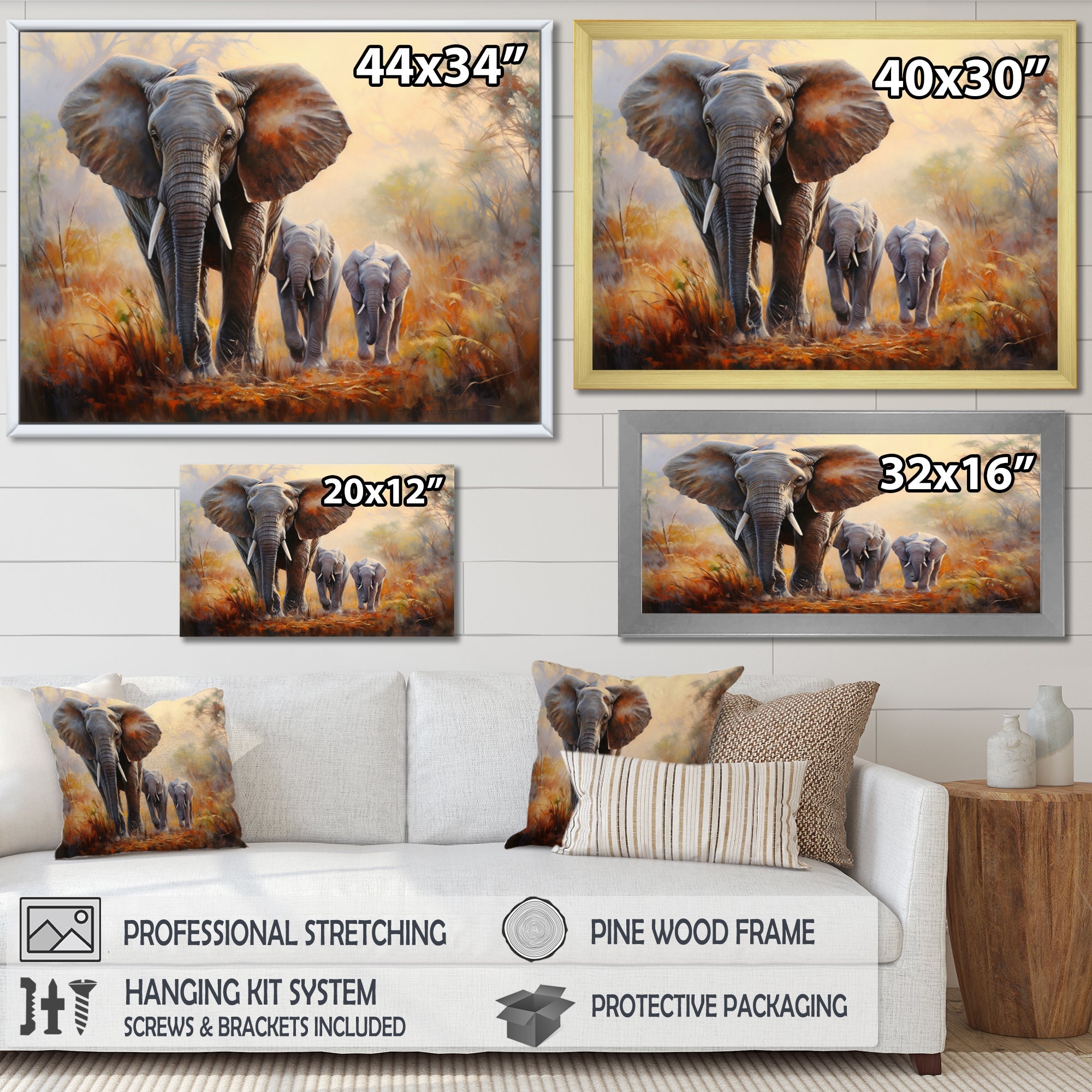 Elephant Family Guardianship - Elephant Wall Art Prints