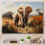 Elephant Family Harmony - Gray Elephant Wall Art