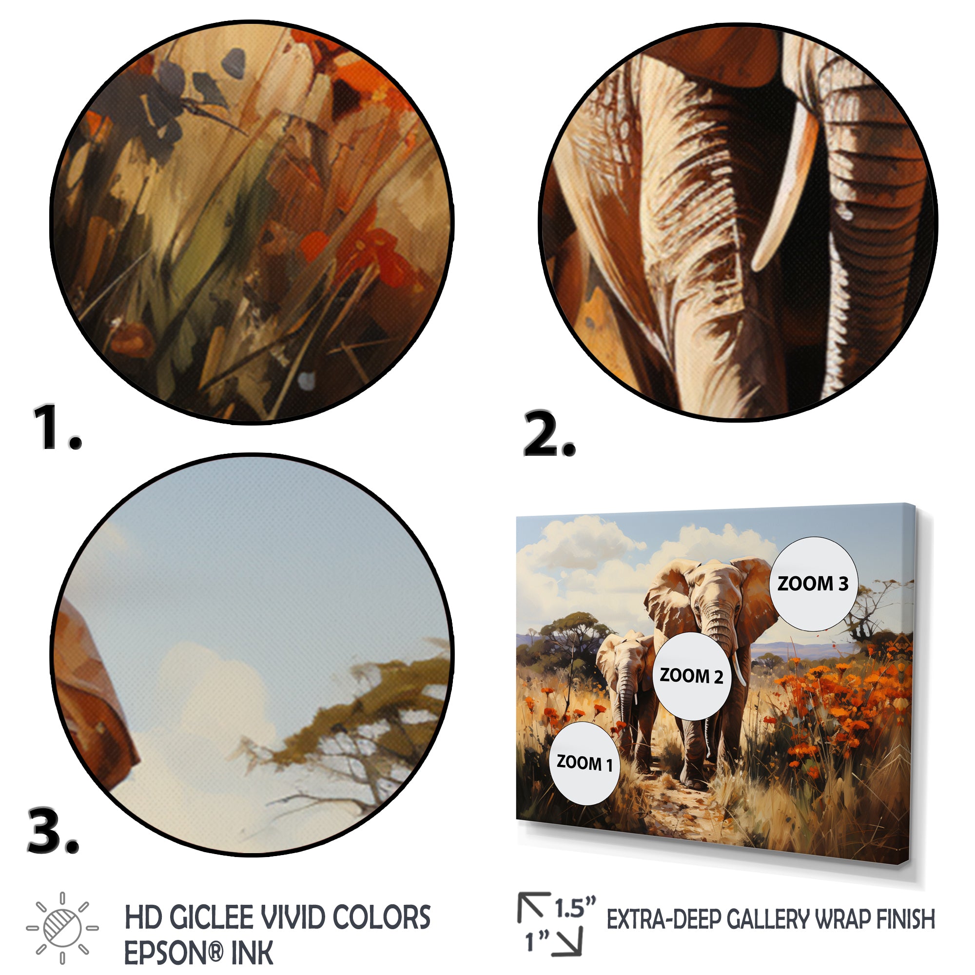 Elephant Family Harmony - Gray Elephant Wall Art