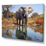 Elephant Reflection - Elephant Framed Canvas Art