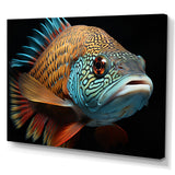 Fish Portrait Photo - Teal Fish Wall Art