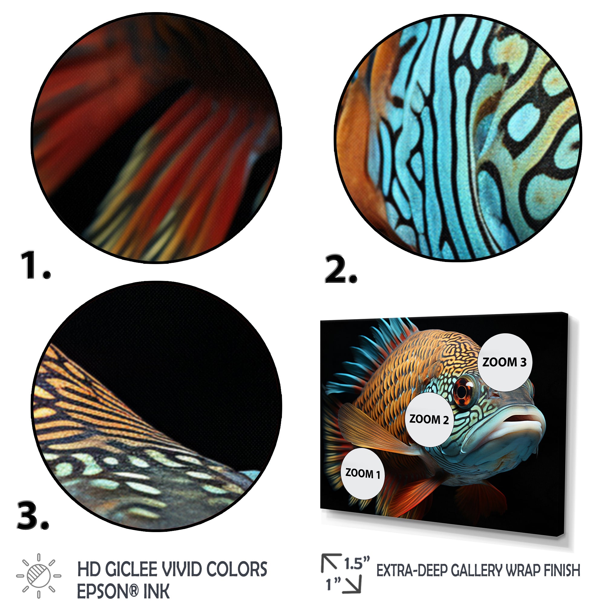 Fish Portrait Photo - Teal Fish Wall Art