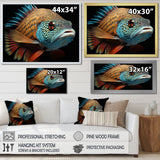 Fish Portrait Photo - Teal Fish Wall Art