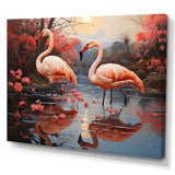 Flamingo Fading Glow Pastoral - Flamingo Canvas Wall Art