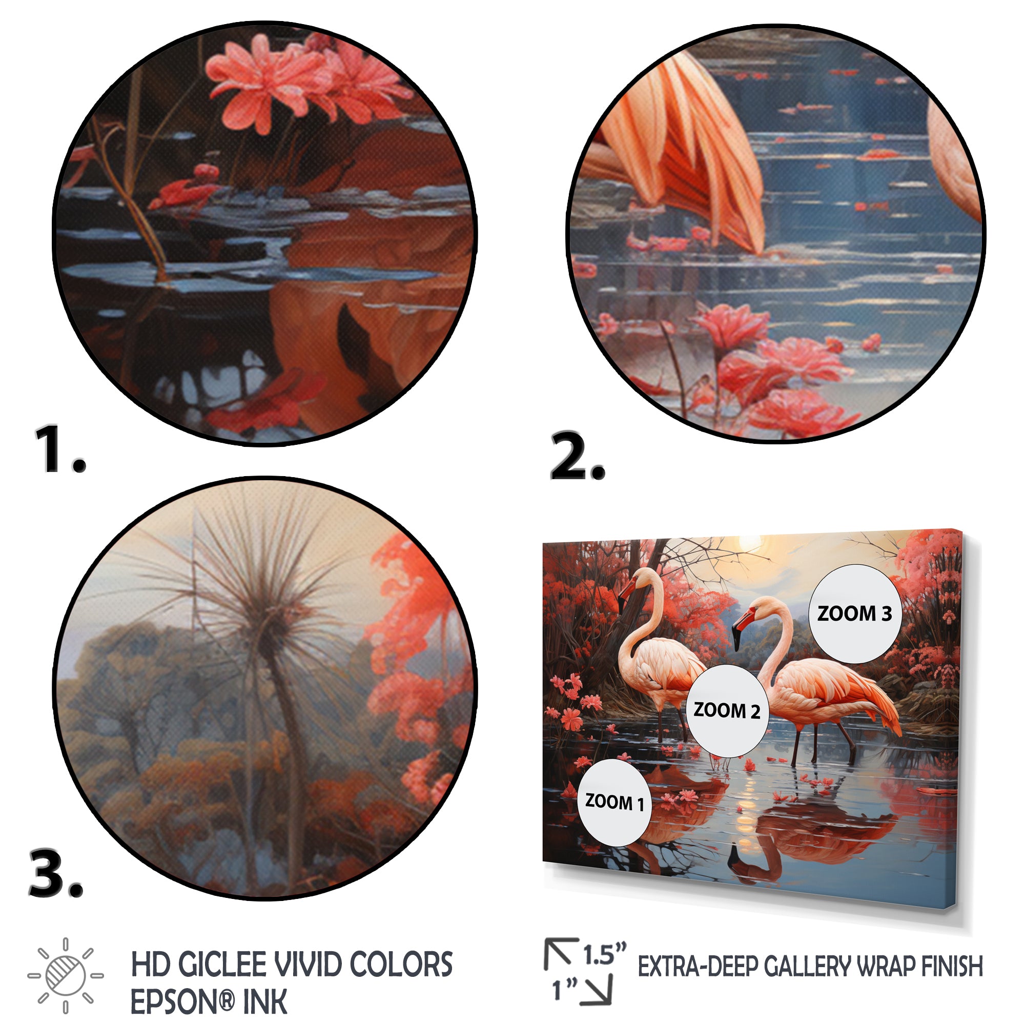 Flamingo Fading Glow Pastoral - Flamingo Canvas Wall Art