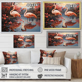 Flamingo Fading Glow Pastoral - Flamingo Canvas Wall Art