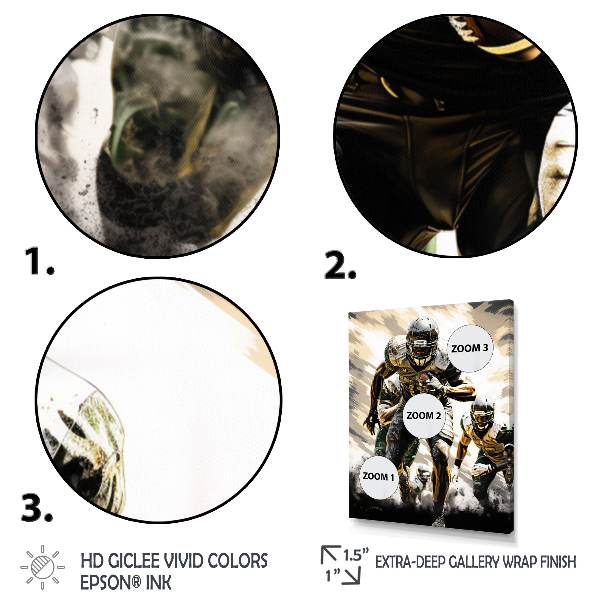 Football Gridiron Glory - Football Canvas Wall Art