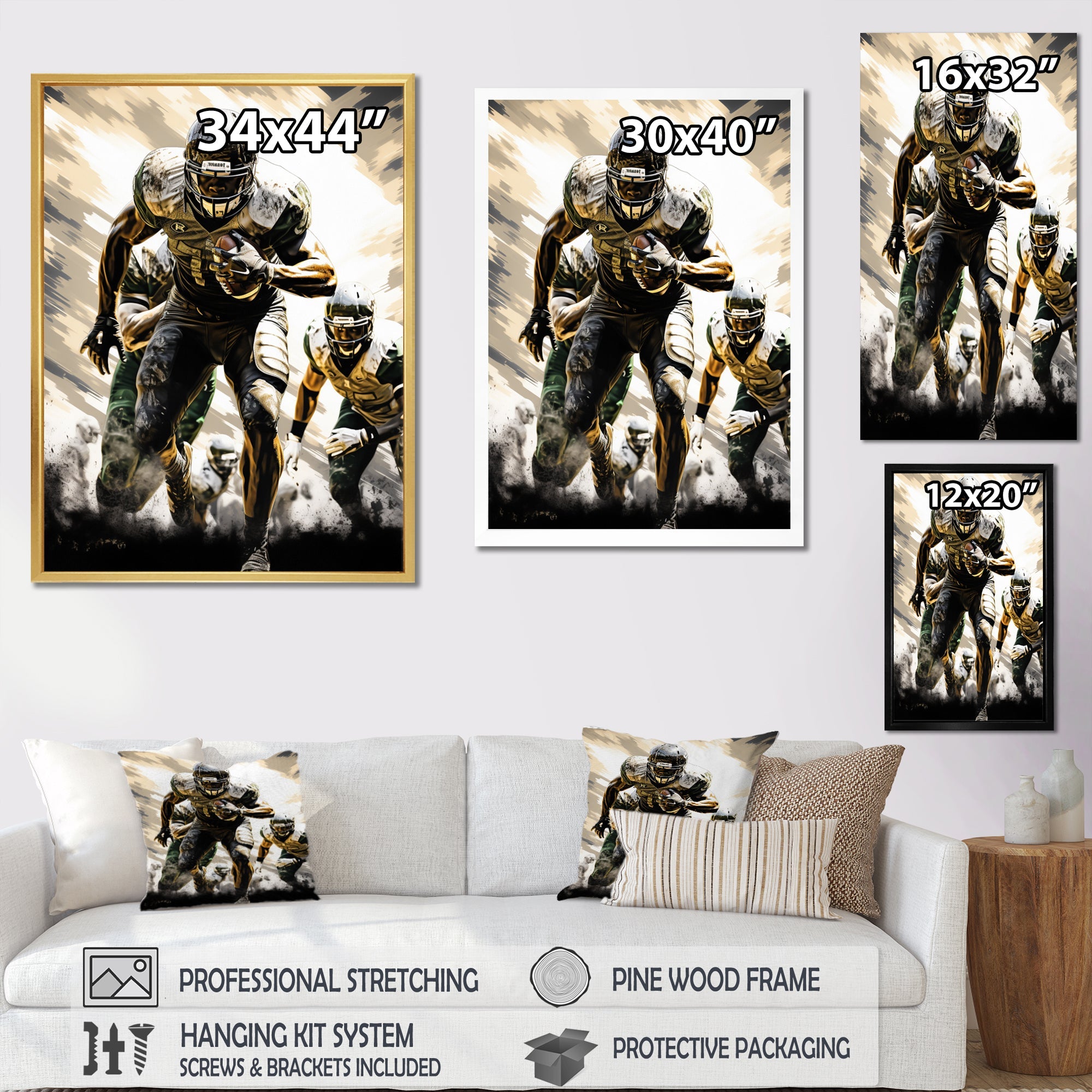 Football Gridiron Glory - Football Canvas Wall Art