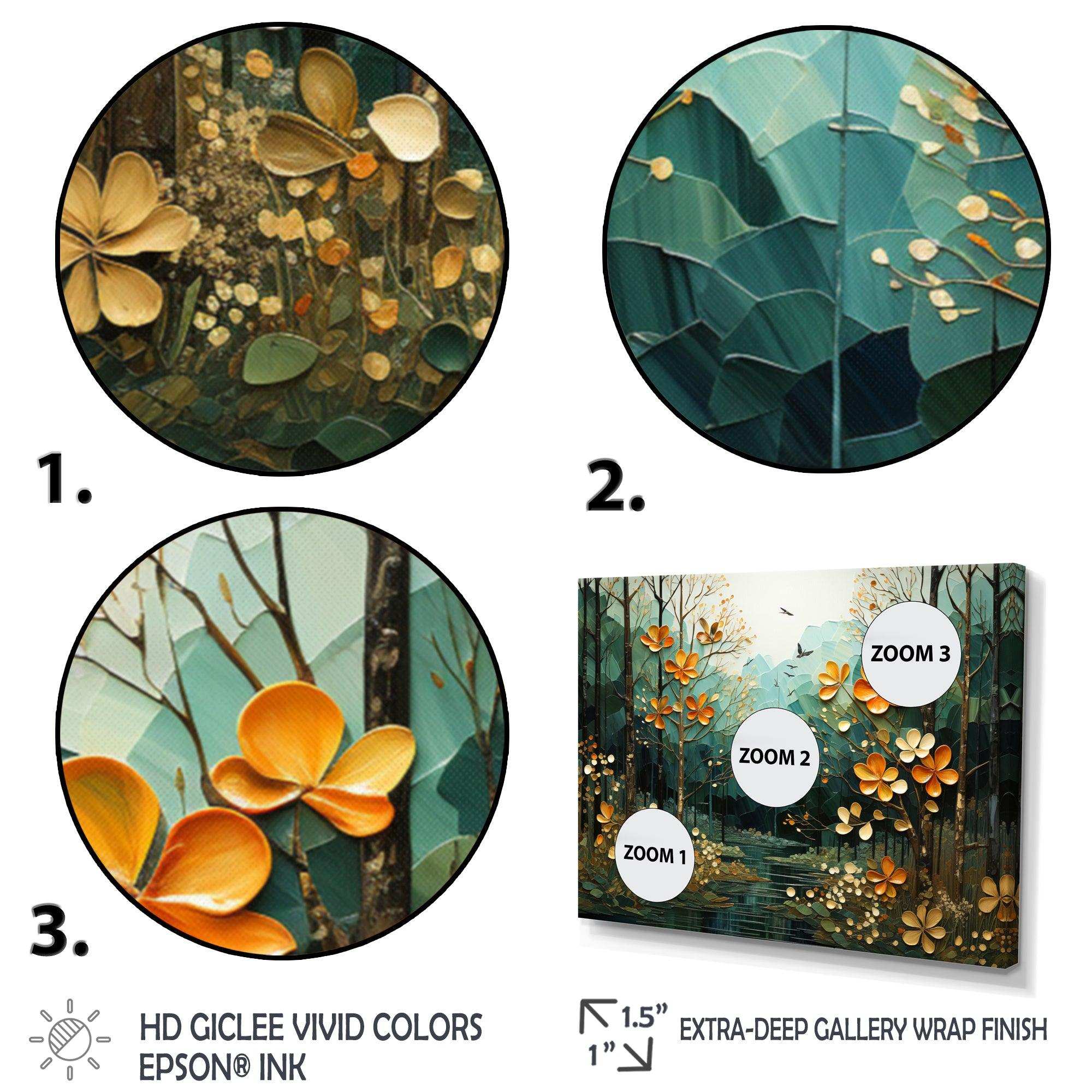 Forest Enchanted Canopy Patchwork II - Landscapes Canvas Wall Art