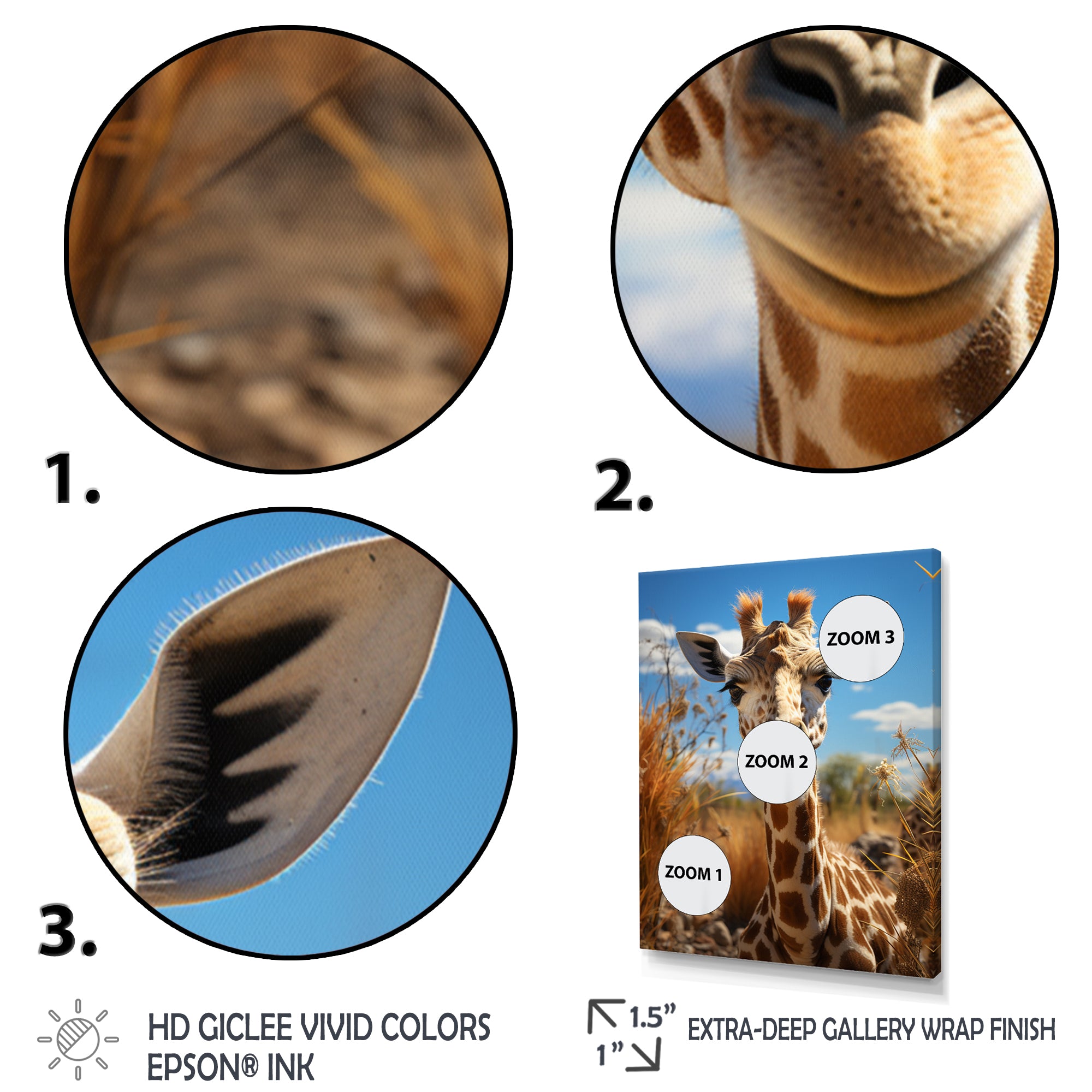 Cute Giraffe Portrait - Beige Giraffe Wall Art