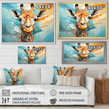 Giraffe Elegant Geometric - Giraffe Large Canvas Wall Art