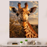 Giraffe Portrait Vibrant - Giraffe Canvas Wall Art