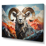 Goat Mountain Guardian Geometric - Gray Goat Wall Art