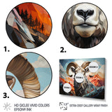 Goat Mountain Guardian Geometric - Gray Goat Wall Art