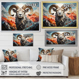 Goat Mountain Guardian Geometric - Gray Goat Wall Art