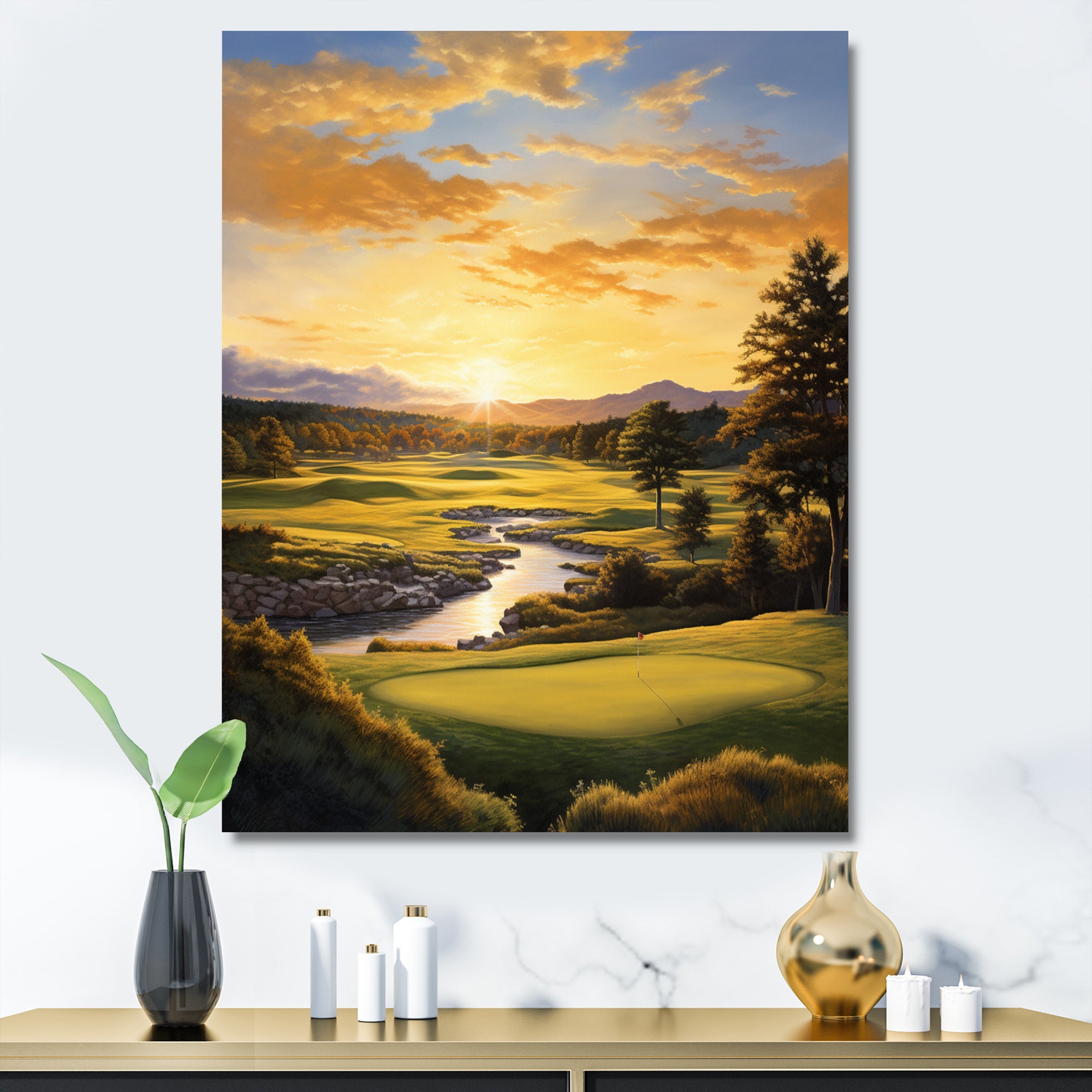 Golf Golden Hour Golf - Golf Canvas Wall Art