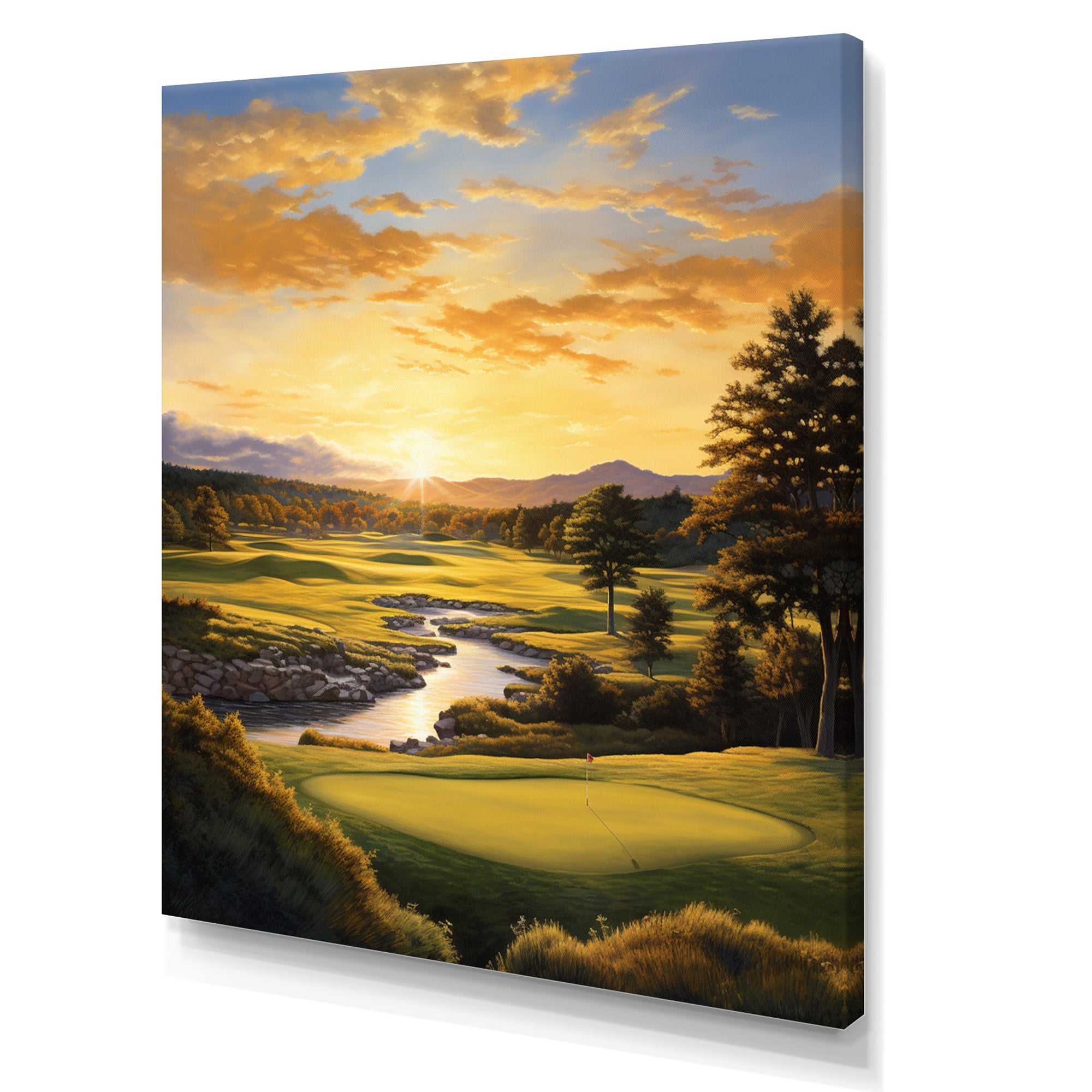 Golf Golden Hour Golf - Golf Canvas Wall Art