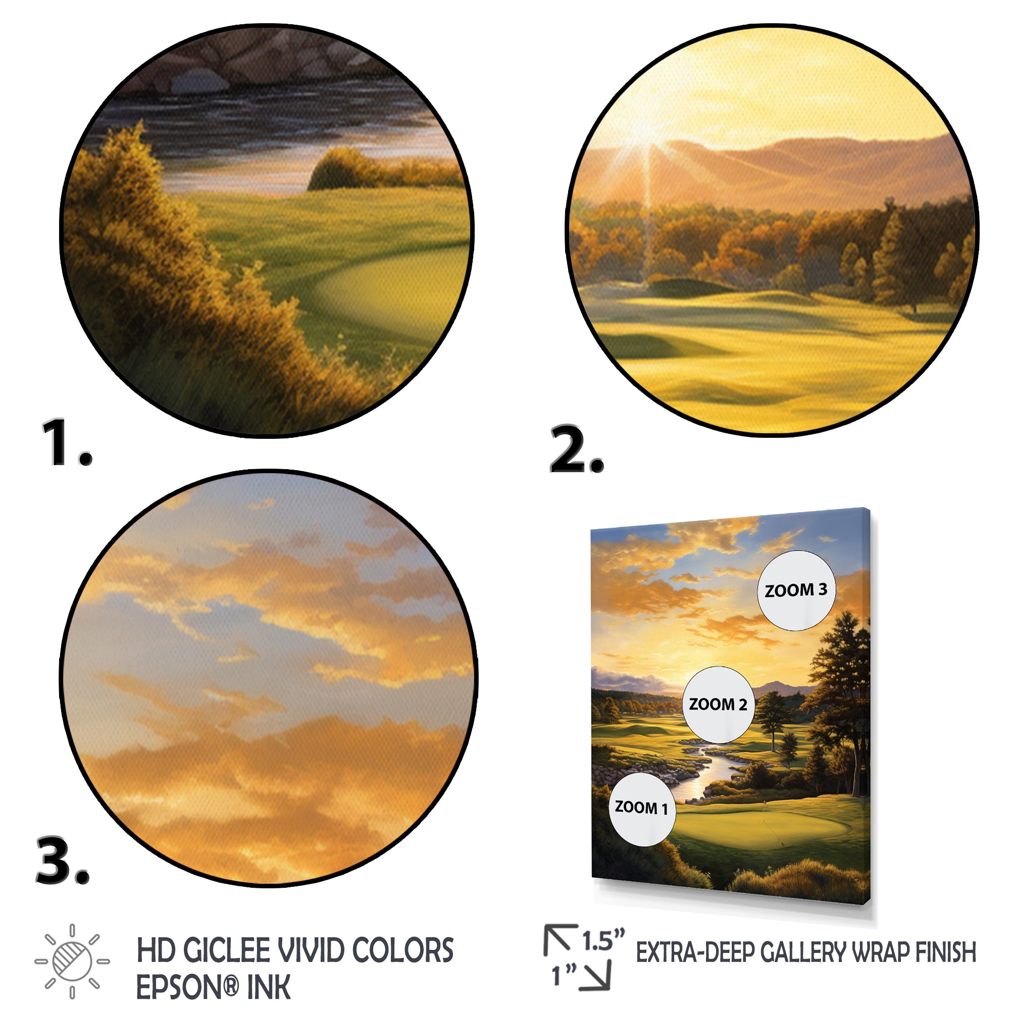 Golf Golden Hour Golf - Golf Canvas Wall Art