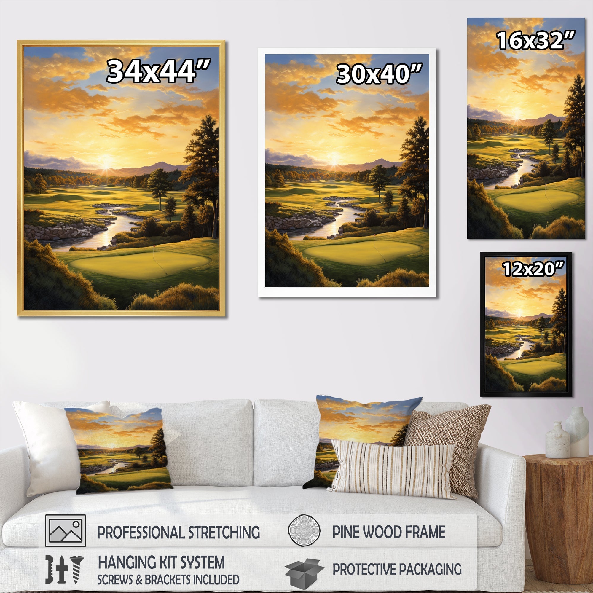 Golf Golden Hour Golf - Golf Canvas Wall Art