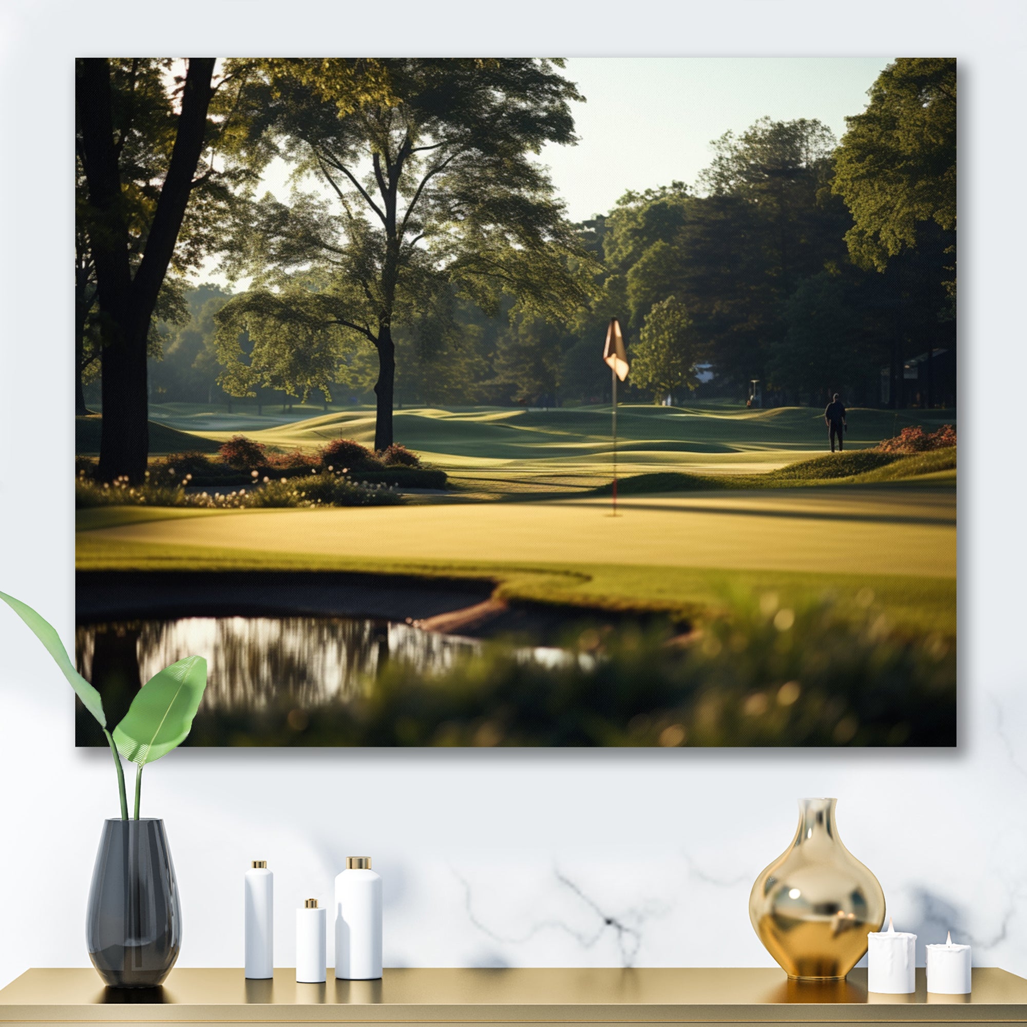 Golf Putting Green Tranquility I - Golf Canvas Wall Art