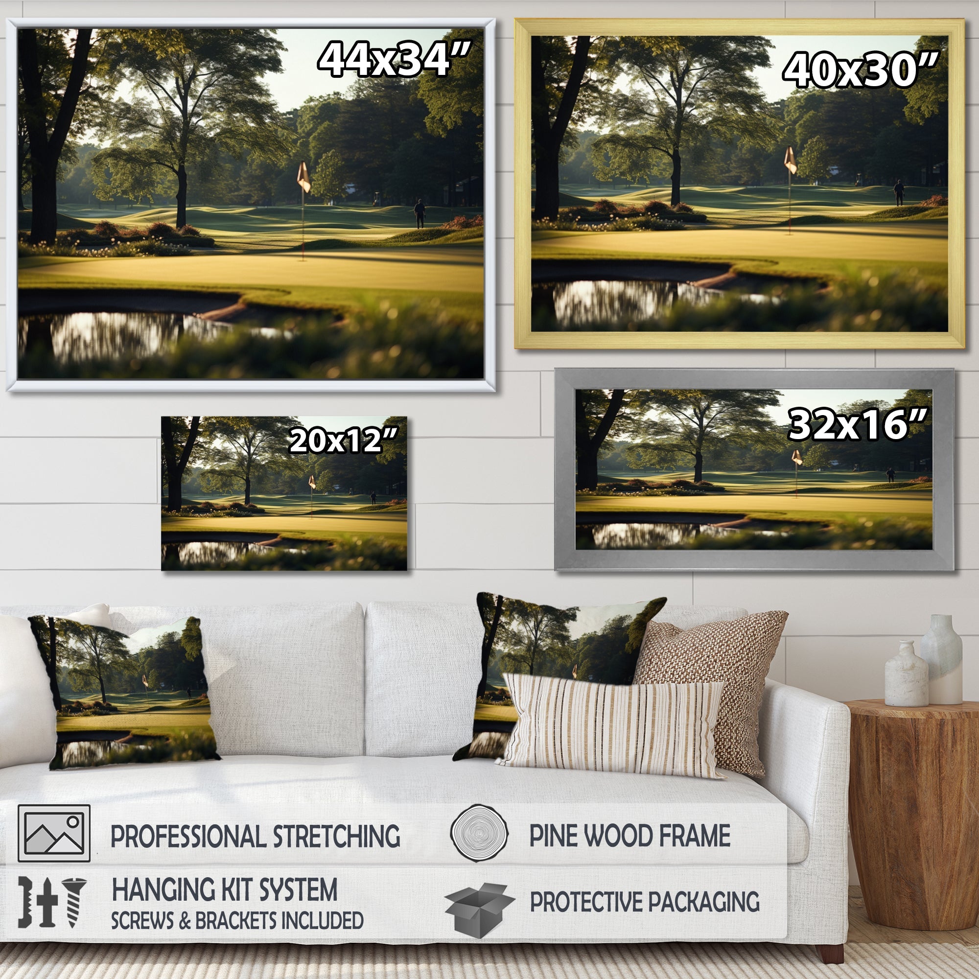 Golf Putting Green Tranquility I - Golf Canvas Wall Art