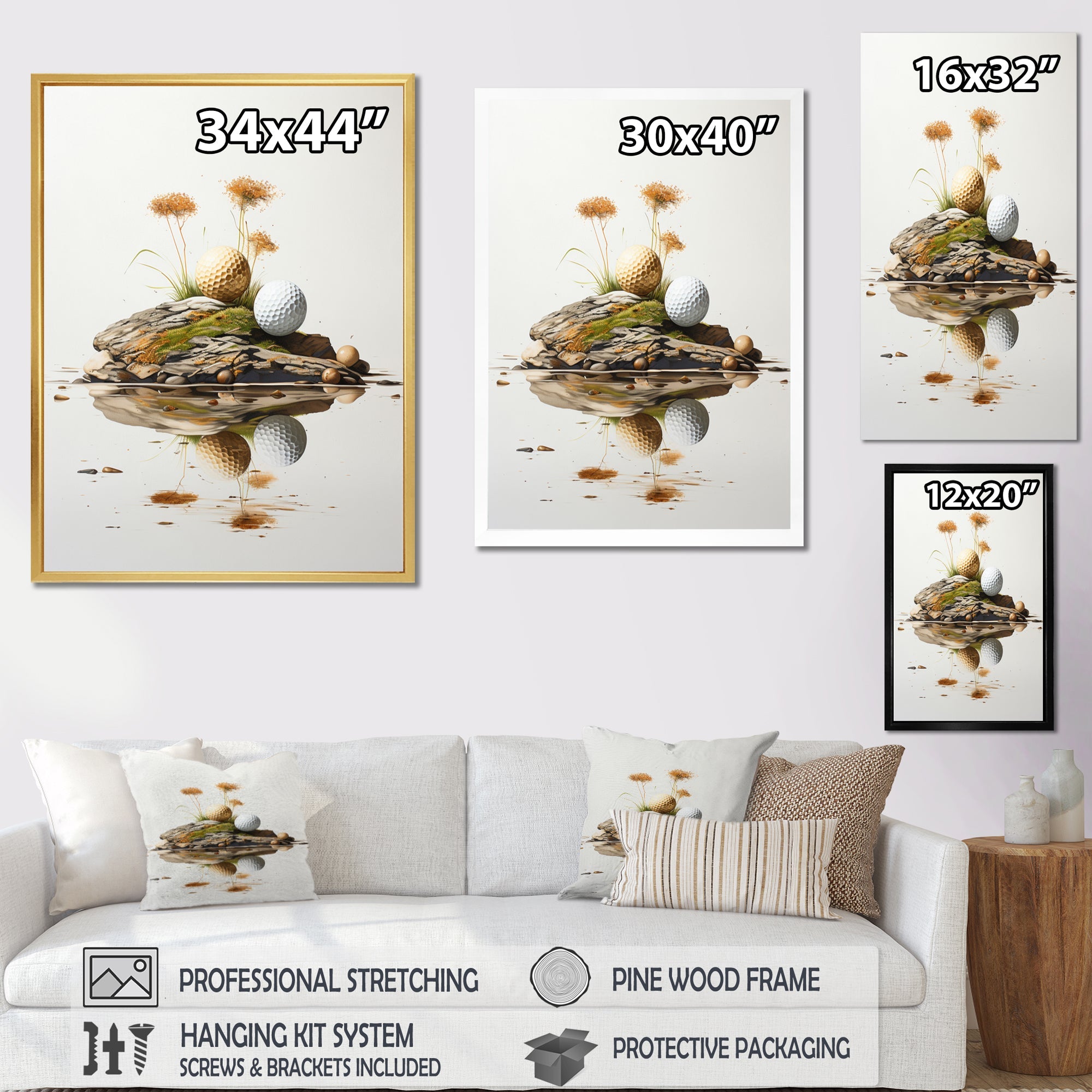 Minimalism Golf Tees I - Golf Canvas Wall Art