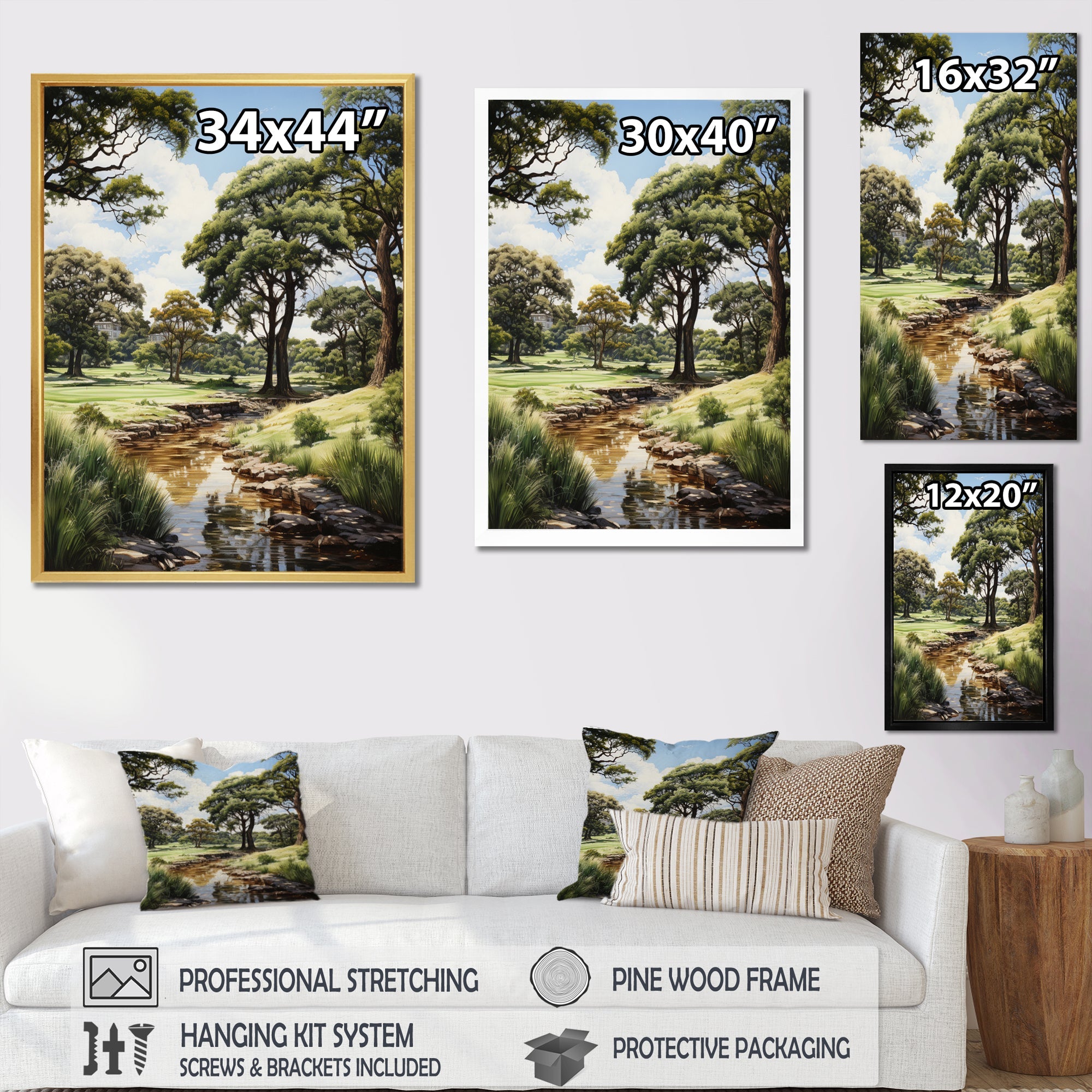 Golf Treelined Tangles - Golf Canvas Wall Art