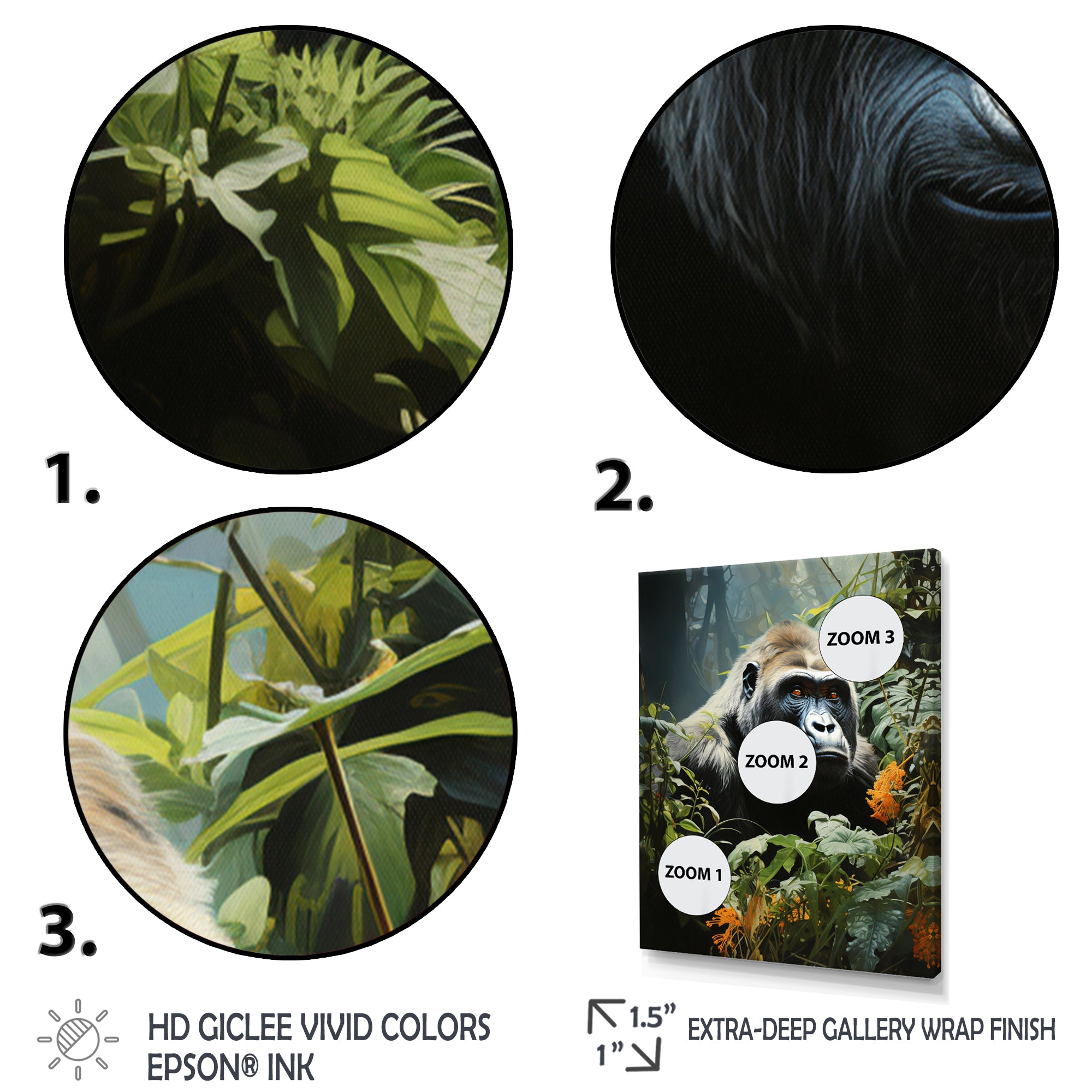 Gorilla In Jungle - Gorilla Living Room Wall Art