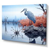 Heron Silent Waters Blue - Heron Canvas Wall Art