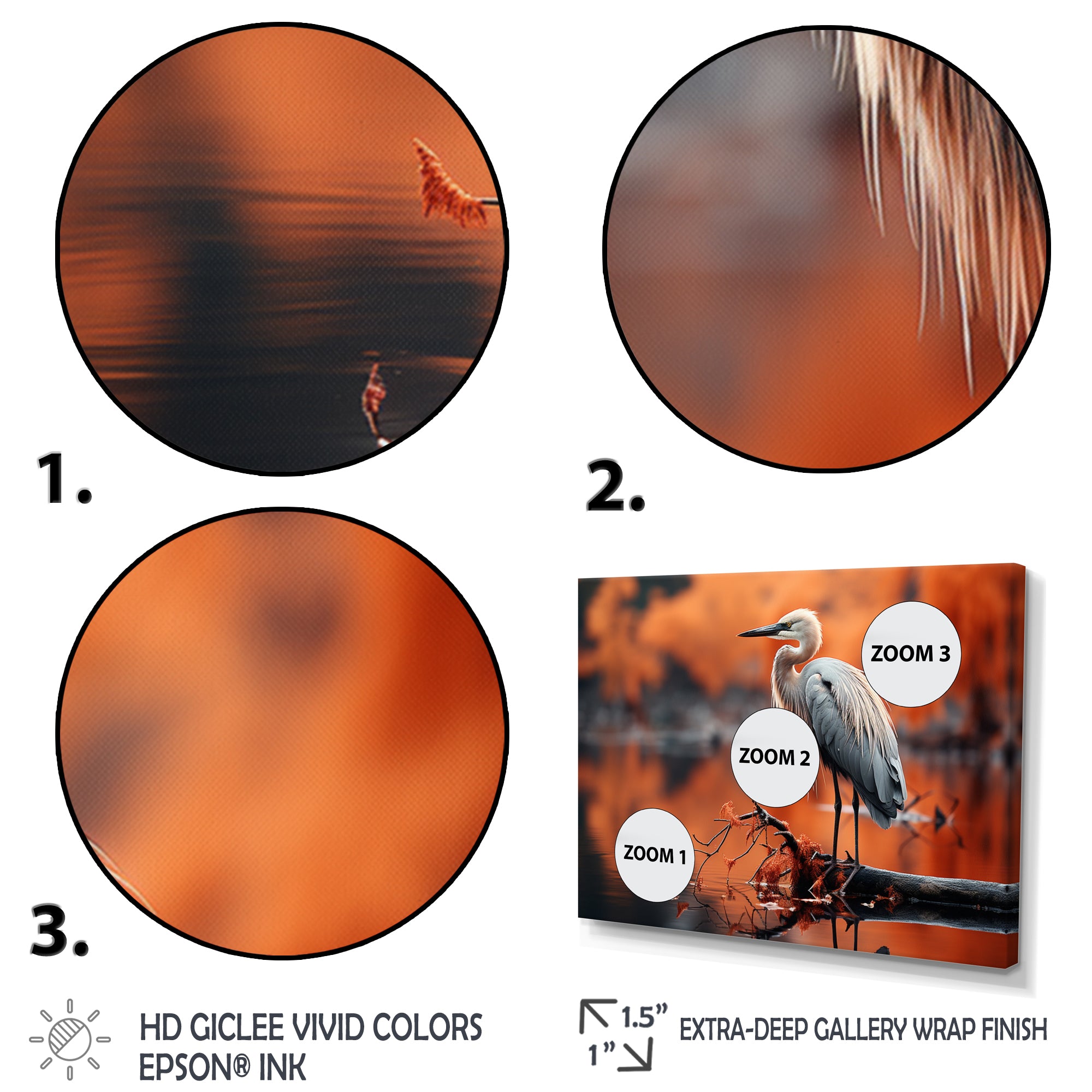 Grey Red Heron Solitude - Heron Wall Decor