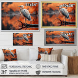 Grey Red Heron Solitude - Heron Wall Decor