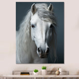 White Horse Crisp Monochrome - Horse Bedroom Wall Art